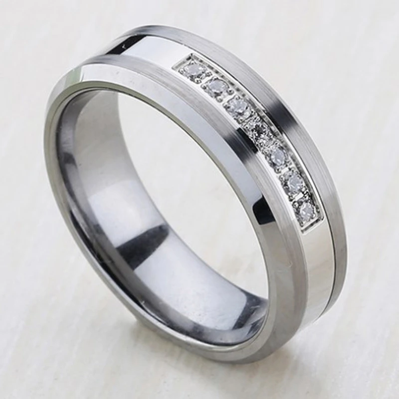 

luxury tungsten carbide wedding rings for men and women with cz stones 8mm fashion jewelry finger ring