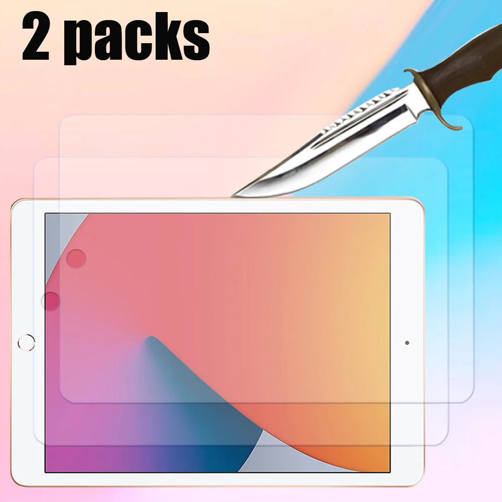 2 упаковки temperd стекло Защита экрана для iPad 10 2020 2019 7th 8th поколения с уровнем