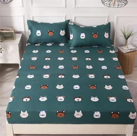 3pcs fitted sheet pillowcase printed mattress cover single double queen king size bed cover set bedding sheets with elastic band