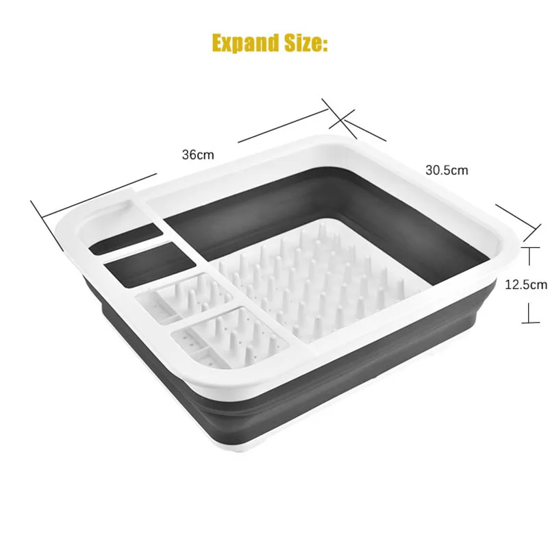 Foldable Dish Rack Camper Car Portable Bowl TPR Sink Design For RV Caravan Boats Tableware New |