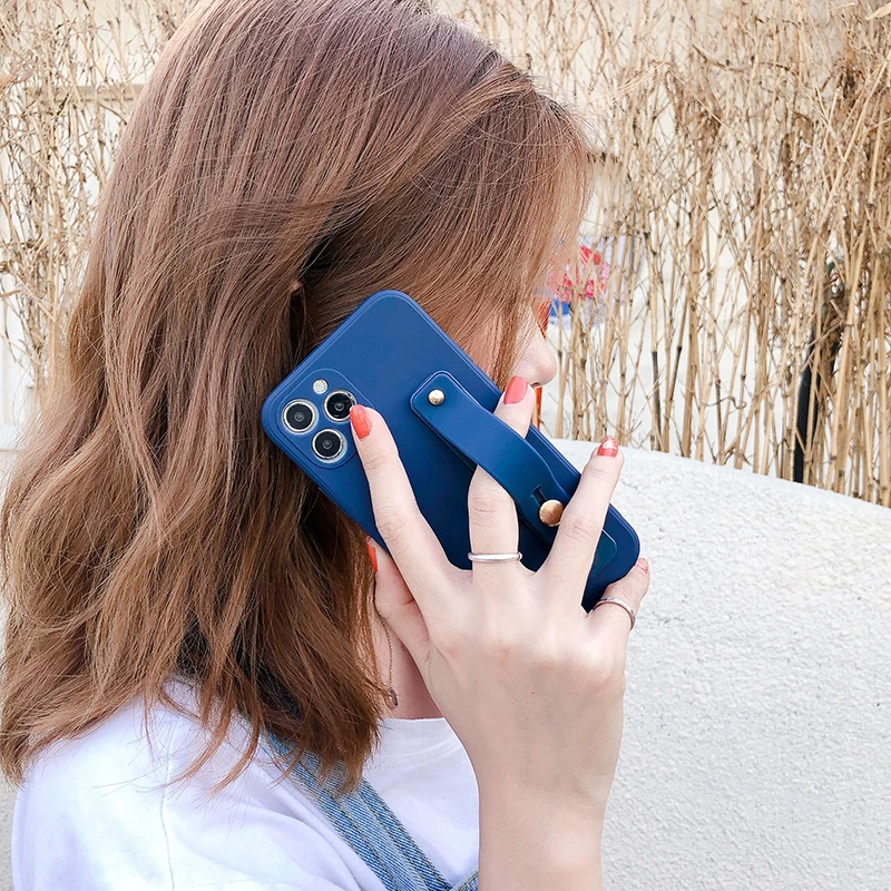 wrist strap square phone case for oneplus 7 7t 8 9 pro 8t 9r 9rt candy color soft back cover for oneplus nord 2 ce n200 5g coque free global shipping