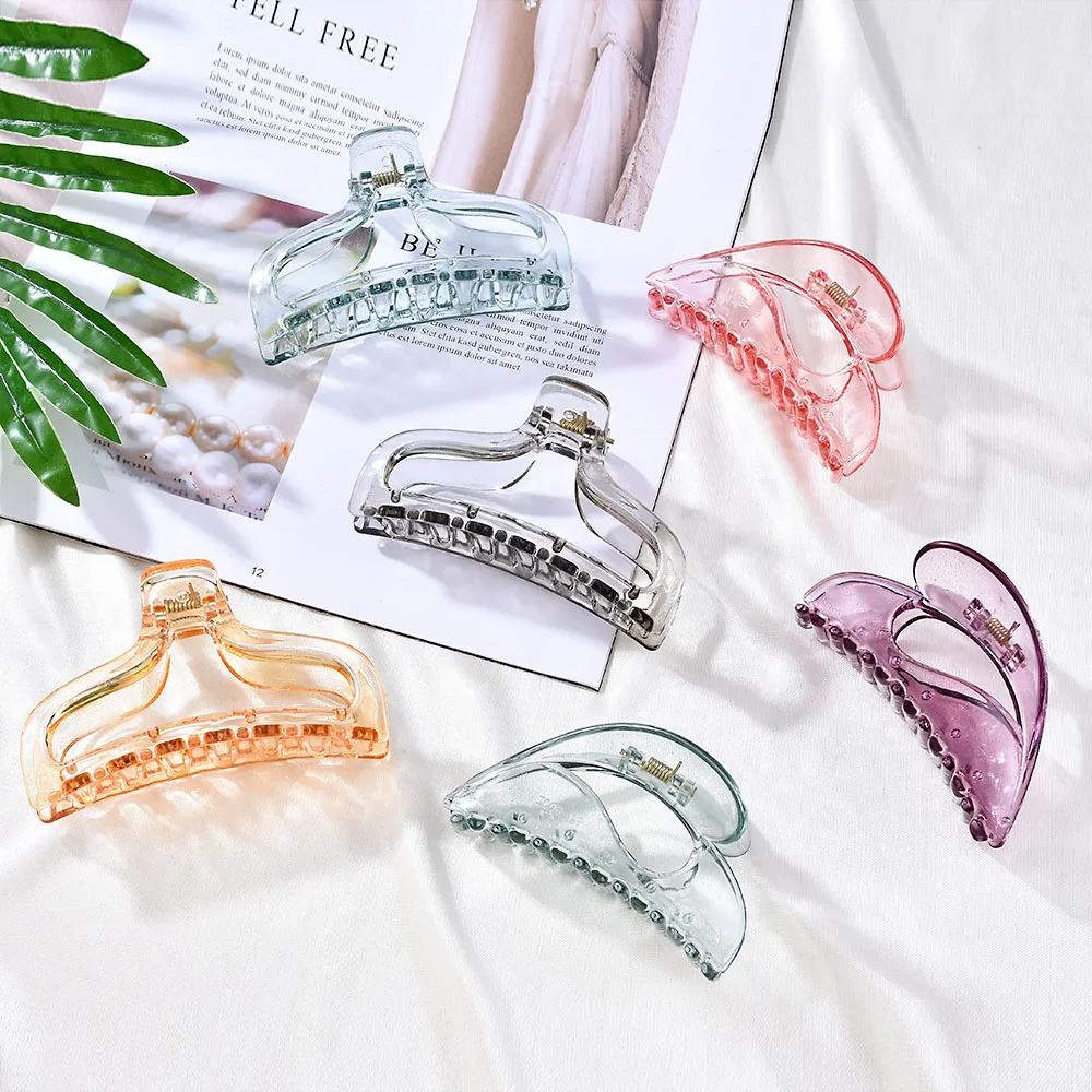 Новый зажим краб для женщин жесткий черный пластиковый волос большого размера