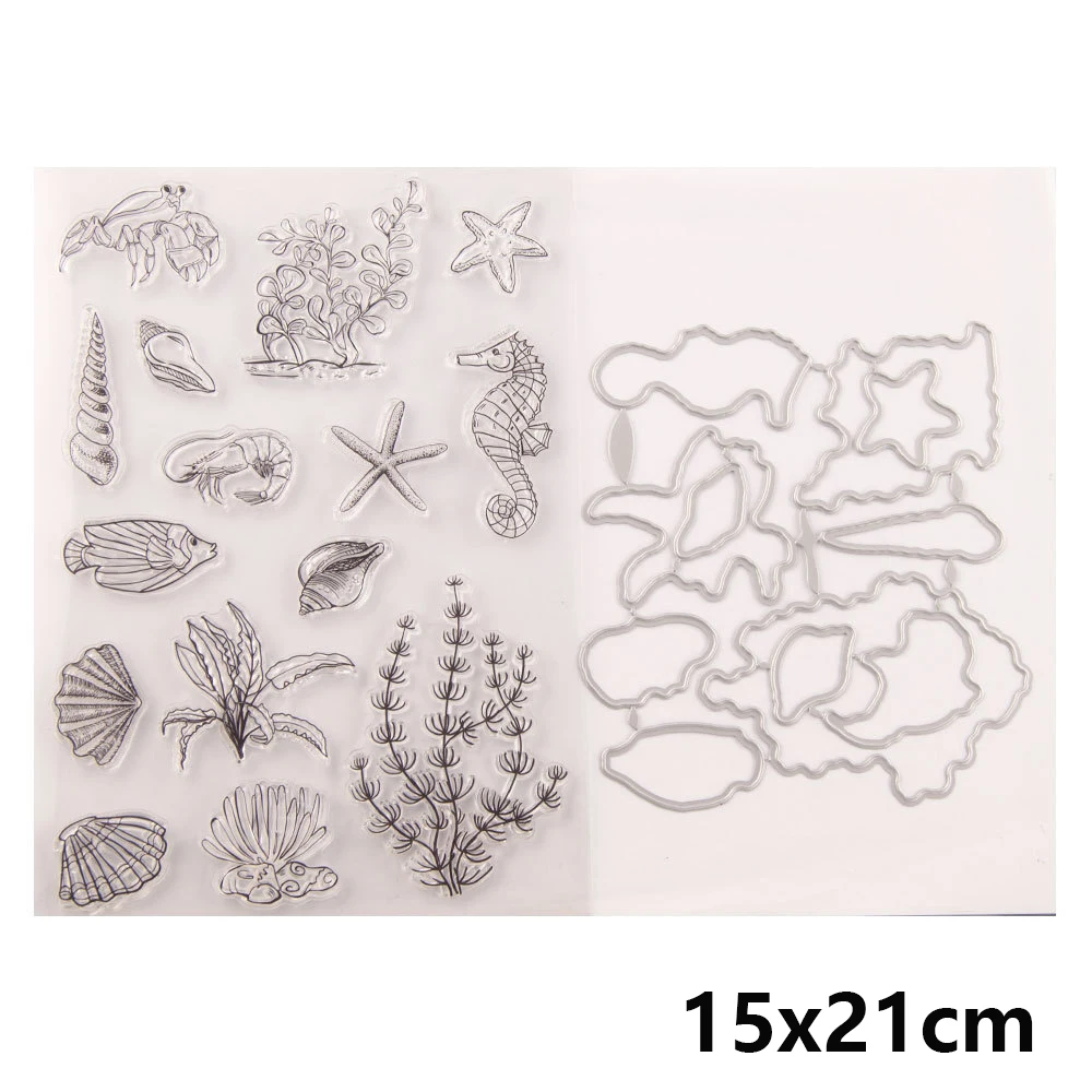Набор штампов и морской лошади ракушки металлические штампы для вырезания