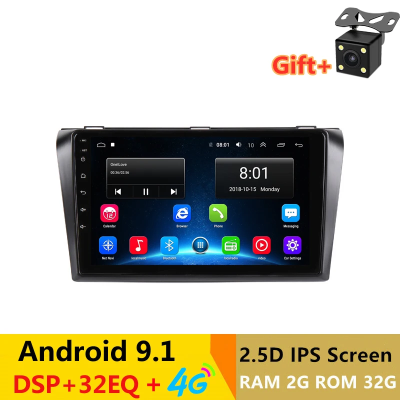 Автомобильный DVD-плеер 9 дюймов Android 1 GPS для Mazda 3 Mazda3 2004-2009 аудио радио стерео