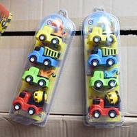 4pcsset catoon engineering vehicle truck cute model toy random color