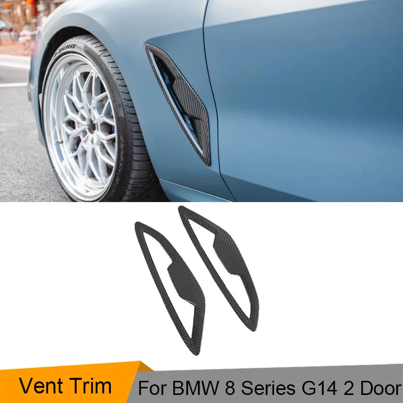 

Car Front Side Air Vent Cover Trim For BMW 8 Series G14 2 Door 2020 2021 Dry Carbon Car Air Intake Fender Vents Cover Trim