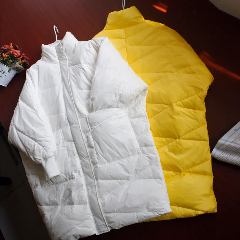 [EWQ] утолщенная красная куртка-пуховик с длинными рукавами для отдыха корейский