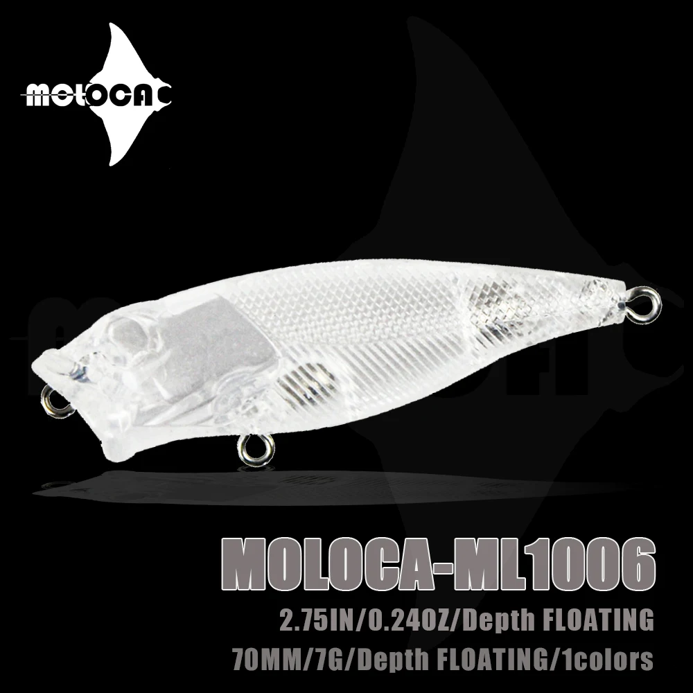 

Popper Unpainted Lures Fishing Accessories Floating 70mm 7g Wobblers ABS Transparent Peche Leurre Brochet Isca Artificial Angeln