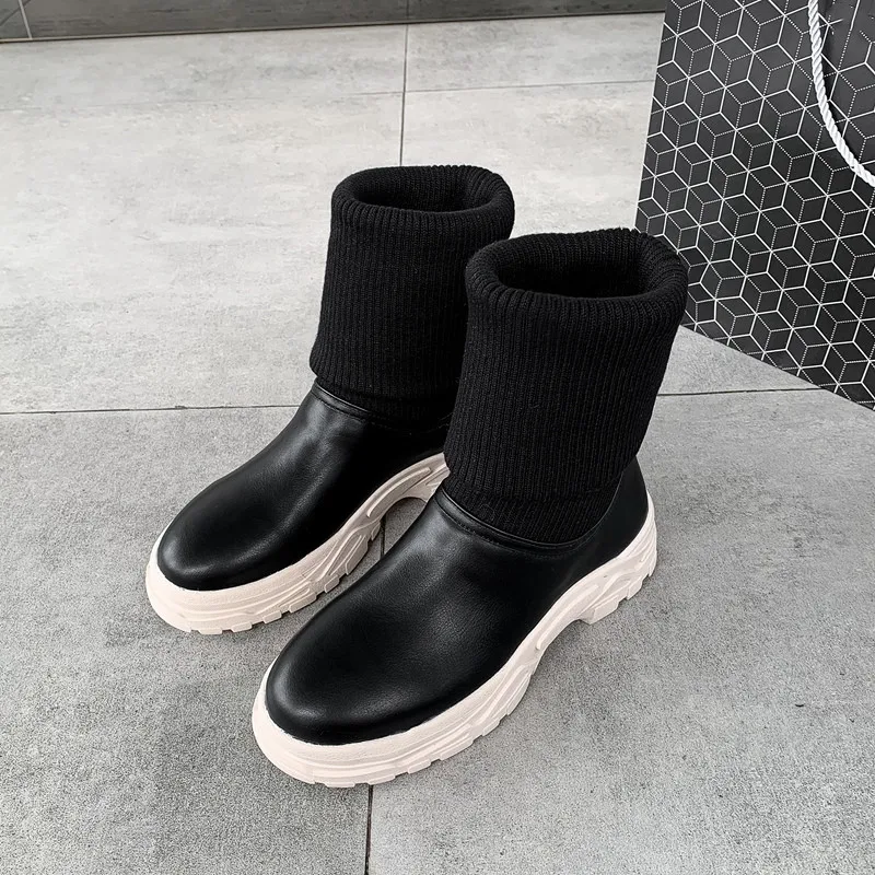 YMECHIC/2019 г. женская обувь без застежки на массивном каблуке Цвет черный белый