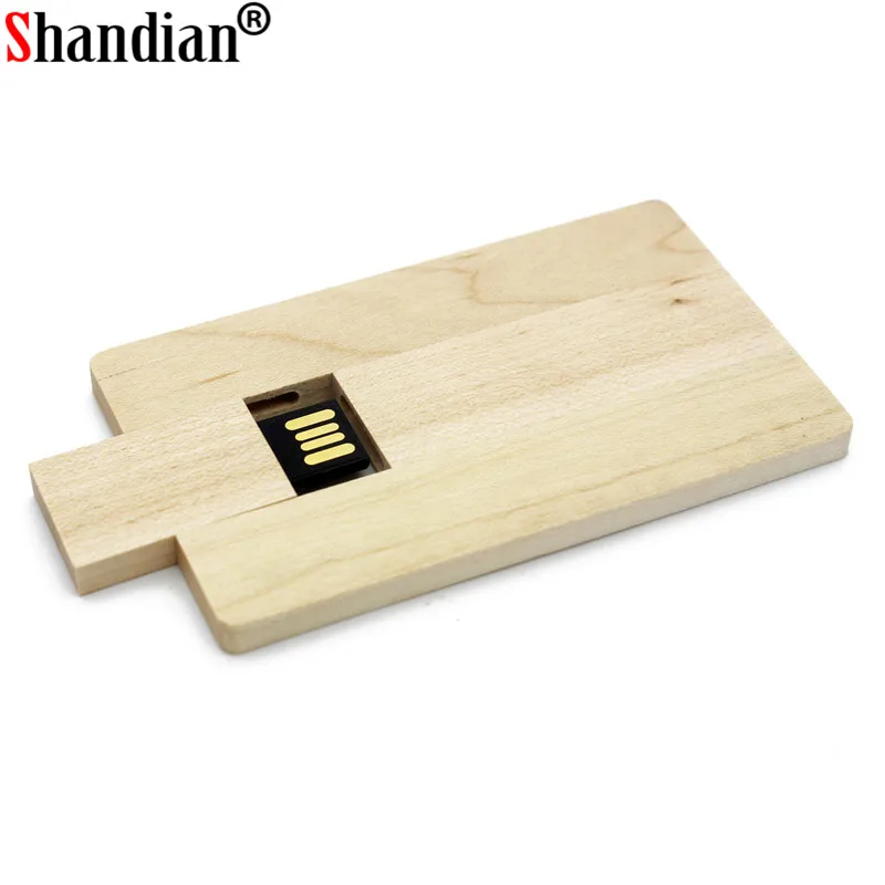 SHANDIAN Free Logo Wooden Card USB 2.0 Flash Drive 4GB 8GB 16GB 32GB 64GB Pen Drives  Photography Memory Stick  Wedding Gifts images - 6