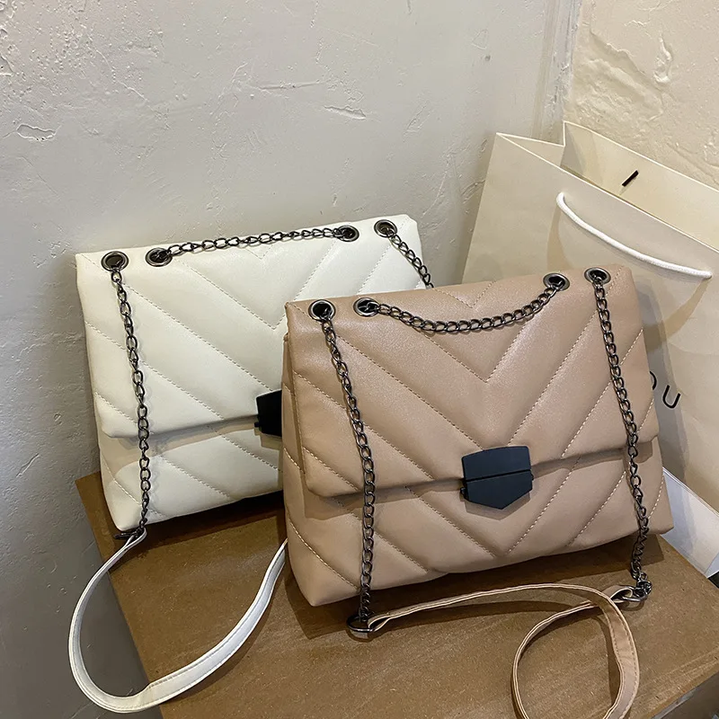 

Women's Bags 2021 Autumn Winter New Trendy Fashion All-match Chain Messenger Bag Large-capacity Shoulder Small Square Bag