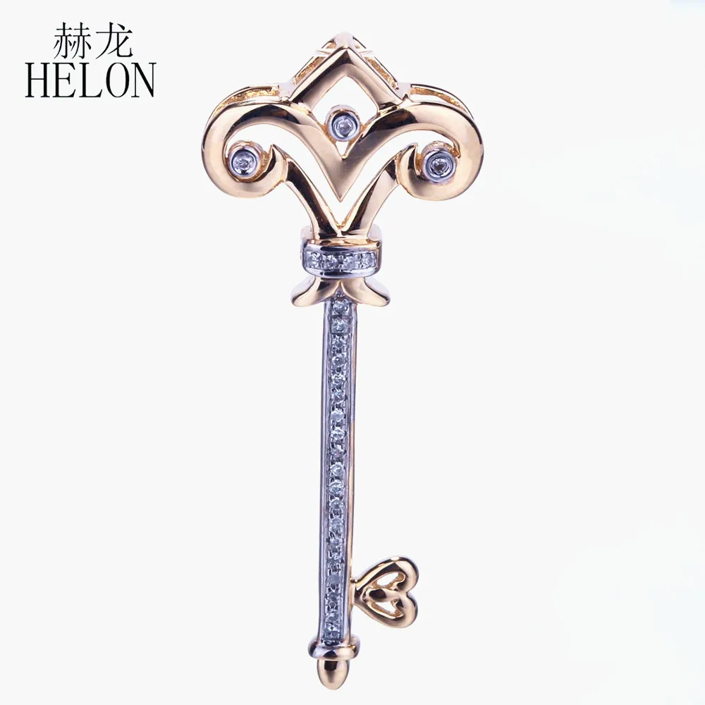 HELON Настоящее 10 к желтое золото проложить 0.14ct натуральный алмаз помолвка юбилей