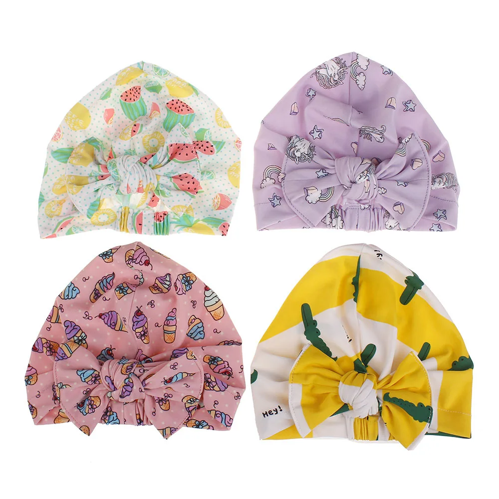Шапки для плавания эластичные милые женщин детей с героями мультфильмов из ткани