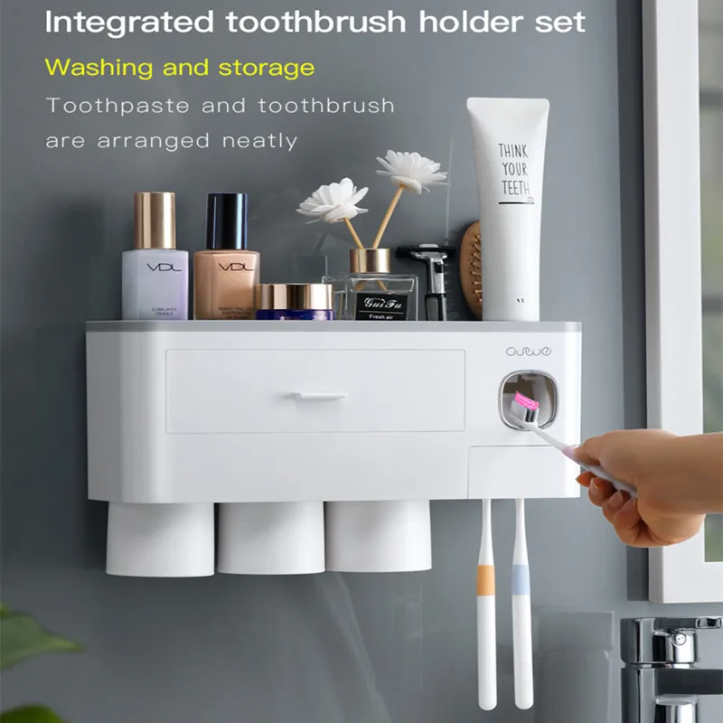 3 Цвет аксессуары для ванной комнаты держатель зубной щетки Автоматический