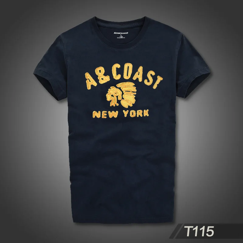 T115 Navy Blue Мужская футболка с принтом из хлопка, американский стиль, новинка, модный известный бренд, Летний стиль - Цвет: T115 Navy Blue