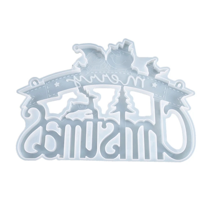 

Crystal Epoxy Resin Mold Holiday Christmas Theme Listed Pendant Silicone Mould T4MD