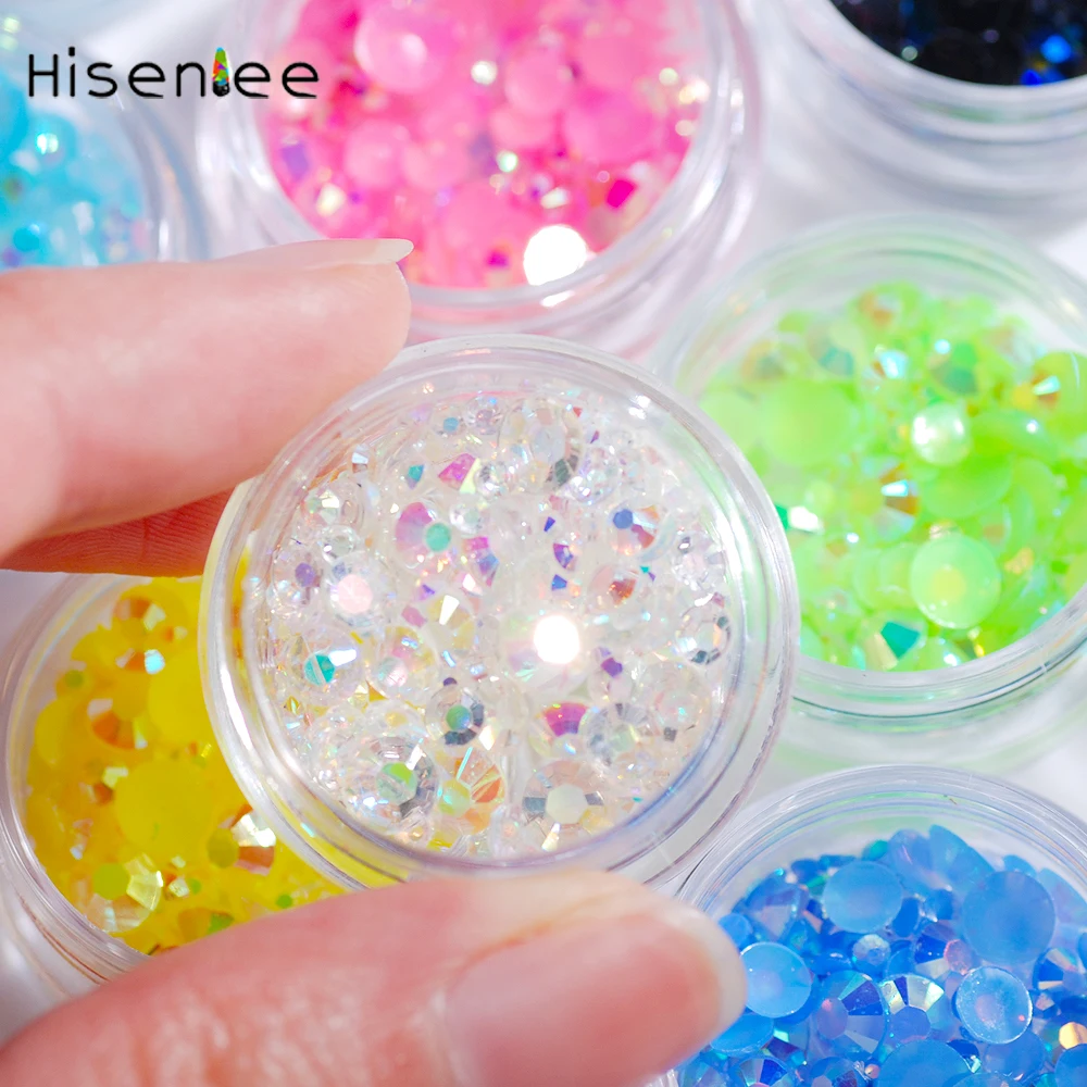 Высокое качество 1 коробка новинка хит многоцветные смешанные размеры стразы из