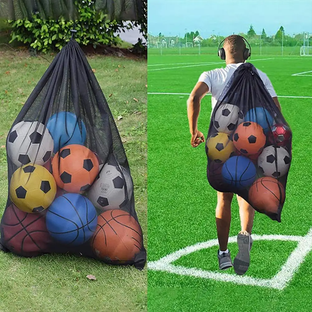 

Сетчатая Сумка для мяча, плотная спортивная сумка на шнурке большой емкости для баскетбола, футбола, Спортивная Сетчатая Сумка для хранения...