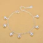 Женский ножной браслет на удачу из стерлингового серебра 925 пробы, Изящные Ювелирные украшения для девушек, элегантные аксессуары, браслет с колокольчиками