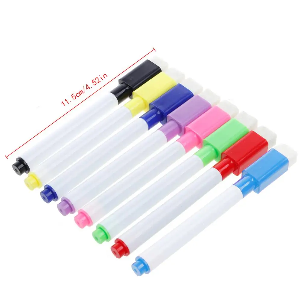 

5Pcs Whiteboard Pen Erasable Dry White Board Markers Black Ink Fine Size Nip
