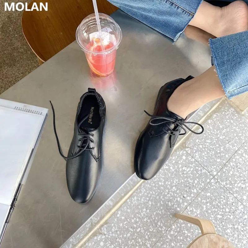 Дизайнерский осенний качественный родительский кожаный мокасин бренд MOLAN с