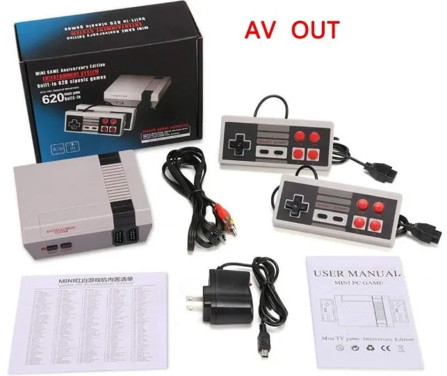 HANHIBR Мини ТВ игровая консоль 8 бит NES Ретро видео встроенный 620 игр с двумя