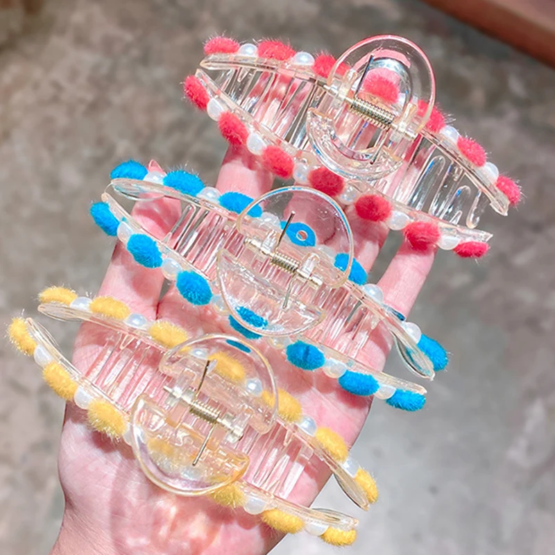 12 видов стилей жемчуг и меховыми помпонами Заколка для волос когти с