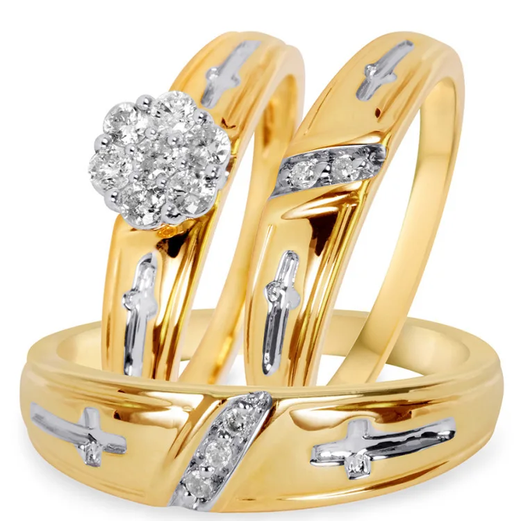 Коллекция простых колец 3 шт./компл. Комплект женских с цирконом в виде сердца |