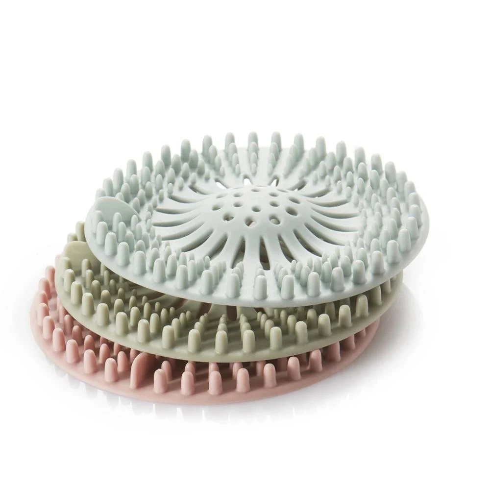 

Sink Sewer Filter Floor Drain Strainer Water Hair Stopper Bath Catcher Shower Cover Kitchen Bathroom Anti Clogging Silicone Pads