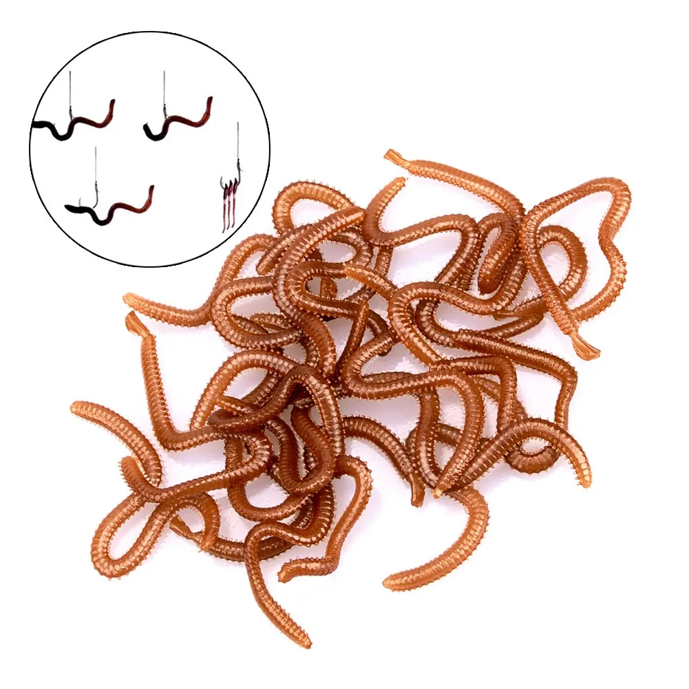 1 коробка мягкая искусственная рыболовная пластиковая приманка в виде дождевого