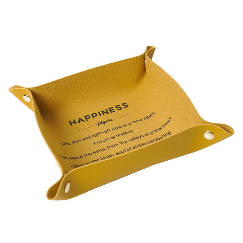 

Desktop Leather Folding Storage Tray Jewelry Cosmetic Box Home Organization Makeup Lipstick Brush Holder Sundries Organizer