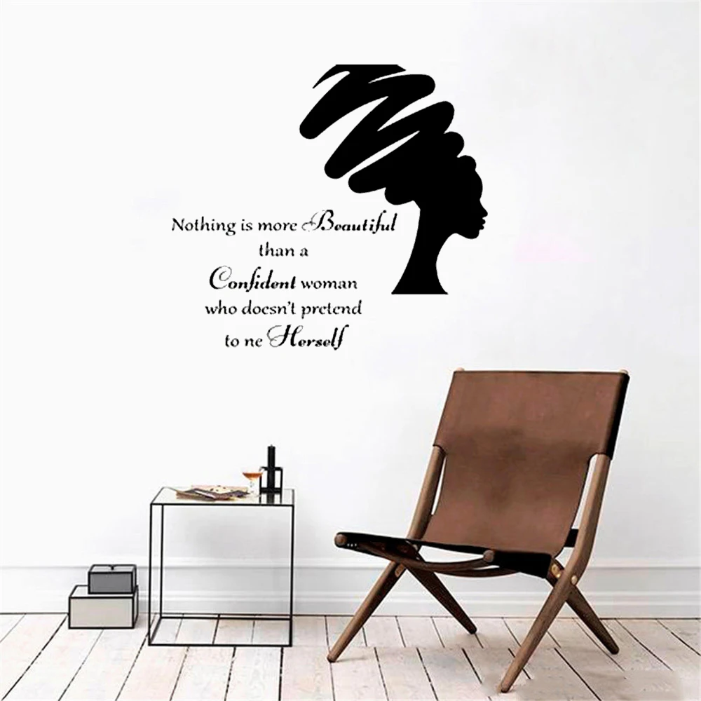 

African Woman Tribal Wall Decal Quote Beautiful Afro Girl Home Decor Wall Art Decorative Vinyl Art Mural dw20159
