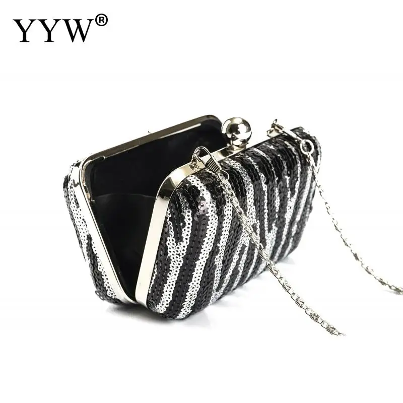 Пластиковый вечерний клатч с принтом зебры популярный стиль блестящая женская