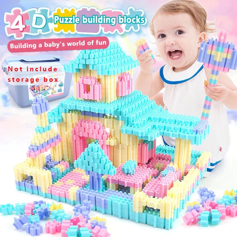 450 шт. забавные строительные блоки городской замок дом сделай сам креативные