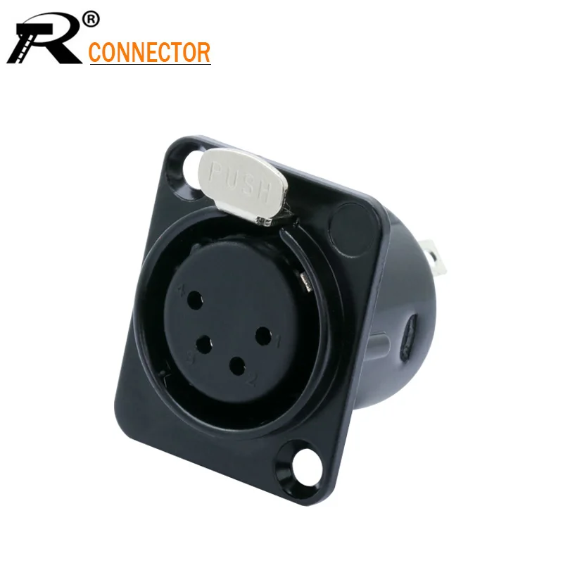 Металлический 4 контактный разъем XLR для подключения к корпусу 1 шт. крепления на