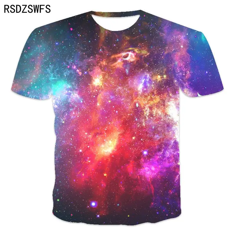 Мужская футболка с изображением звездного неба туманности Млечного Пути