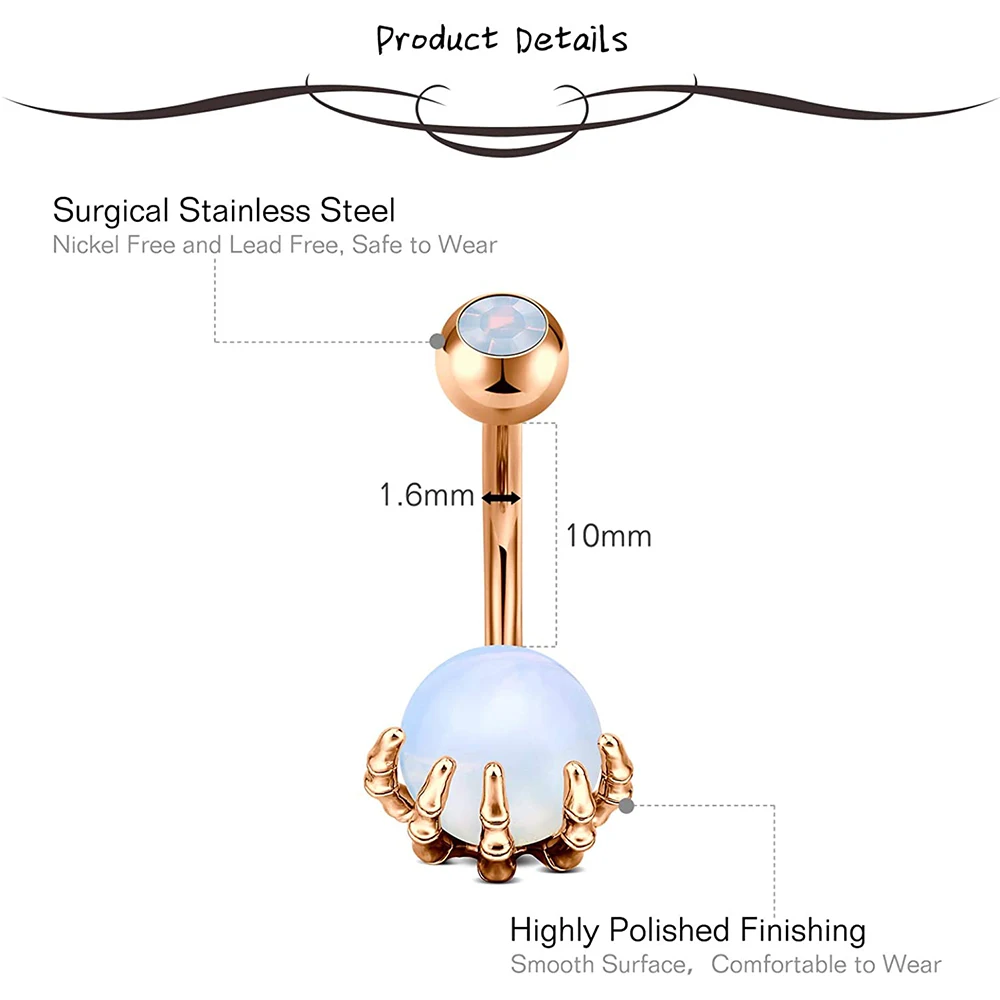 14 г штанга для живота из хирургической стали брикет кольцо пупка bananabells пирсинг