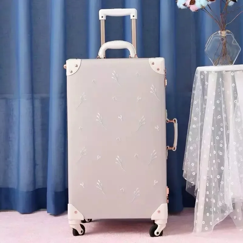 Модный чемодан на колесиках ручной работы красный пароль ретро Чехол для