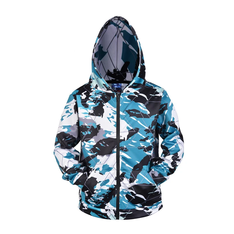Осенняя и зимняя толстовка на молнии с капюшоном камуфляжное пальто принтом