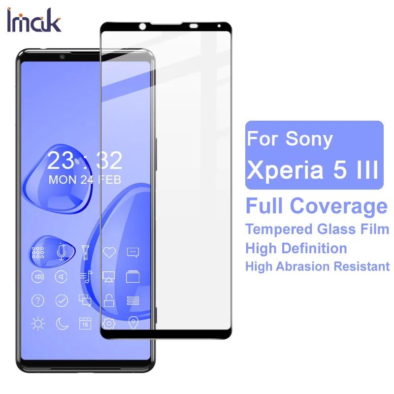 

Закаленное стекло для Sony Xperia 5 III, защитная пленка IMAK Pro, зеркальное полное покрытие, полная проклейка, стекло для Sony Xperia 5 III