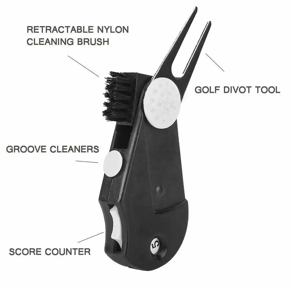2 шт. складные инструменты для гольфа чистки кистей счетчик очков 4 в 1 Карманный