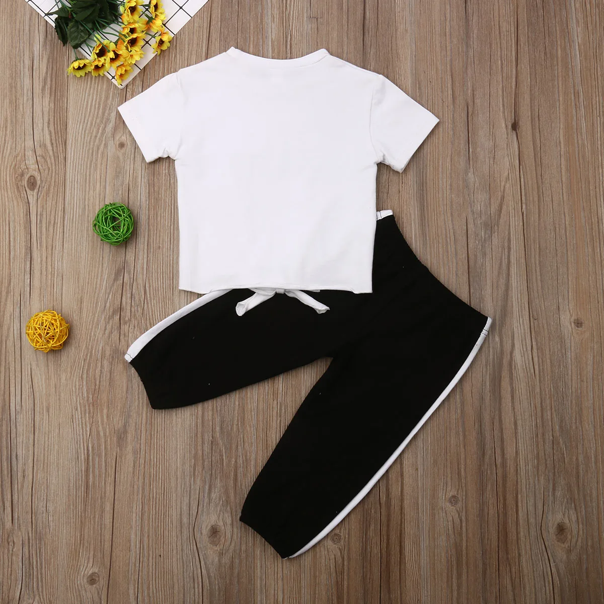 

Toddler Kid Baby Girl 1T-5T Cotton T-shirt Tops Long Pants 2PCS Outfit Clothes Summer