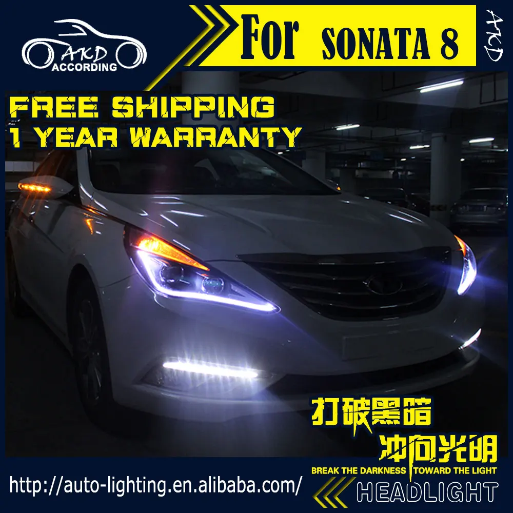 

АКД автомобильный Стайлинг Головной фонарь для Hyundai Sonata фары 2011-2015 Соната светодиодные фары H7 D2H Hid вариант Ангел глаз Би ксеноновый луч