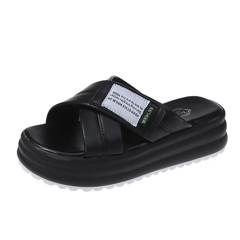 

Летние женские тапочки с перекрестными стельками, модные Универсальные женские тапочки с надписью, 2021