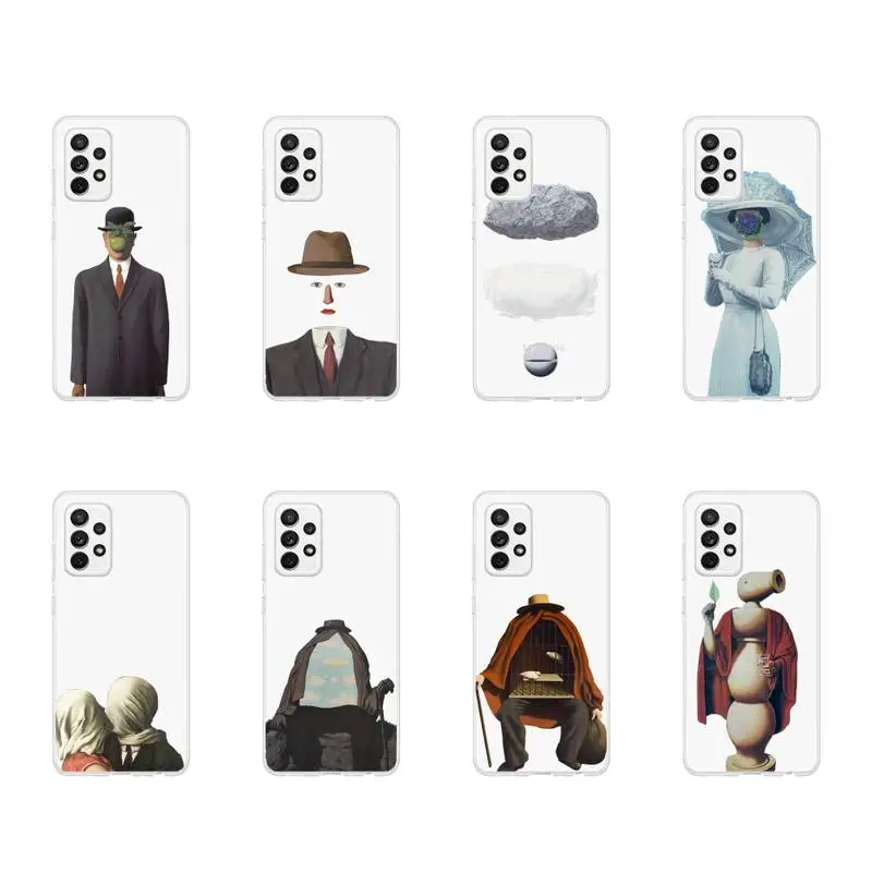 

Rene Magritte painting Phone Case Transparent For Samsung Galaxy A S Note 9 11 10 51 50 71 70 80 20 21 30s ultra plus