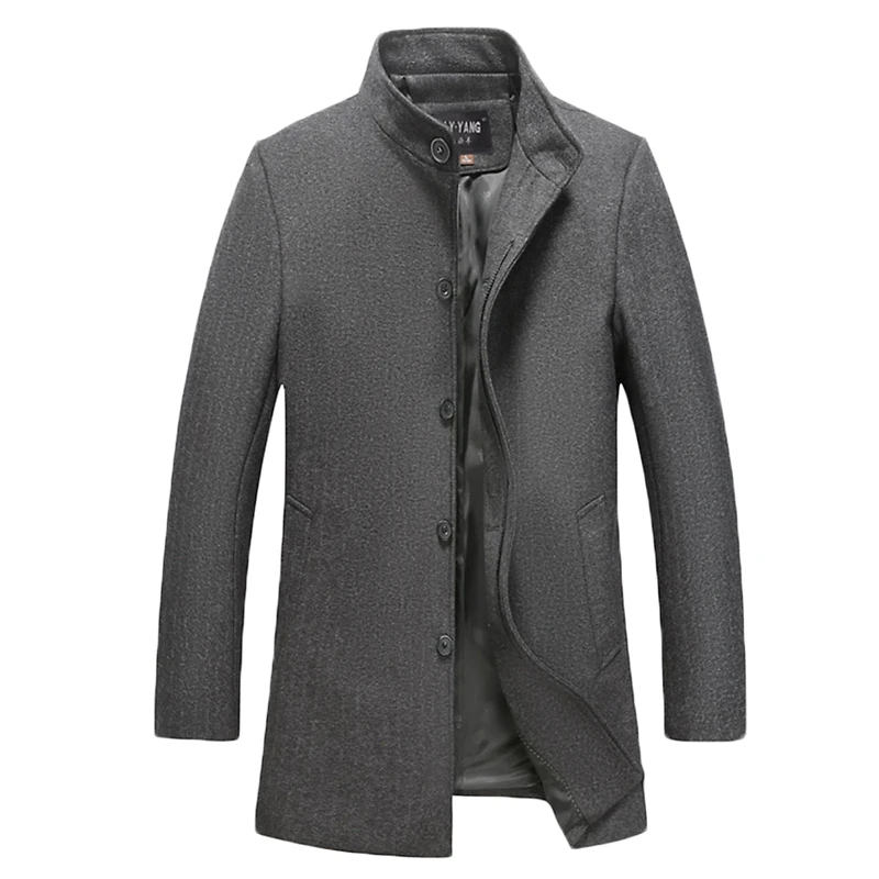 

large Men's autumn wool coat and robe, men's wool coat and wool mixture