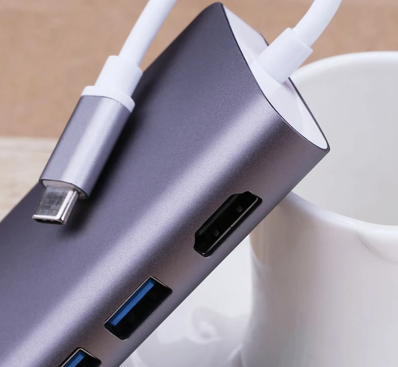 8 в 1 USB Type C 3 OTG концентратор для Macbook ноутбука до 0/4K HDMI ТВ проектор/RJ45 Ethernet / SD TF