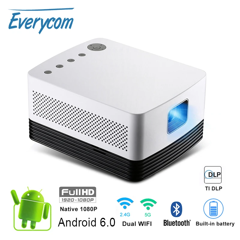 Everycom J20 dlp проектор Full HD 1080p 700 ANSI люмен Android 4K x 2K портативная видеоигра образование бизнес домашний кинотеатр