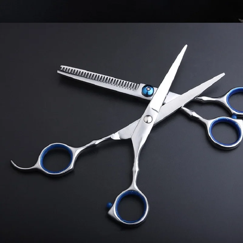 

6 inch Cutting Thinning Styling Tools Brainbow Hair Scissors Stainless Steel Salon Hairdressing Shears Regular Flat Teeth Blade