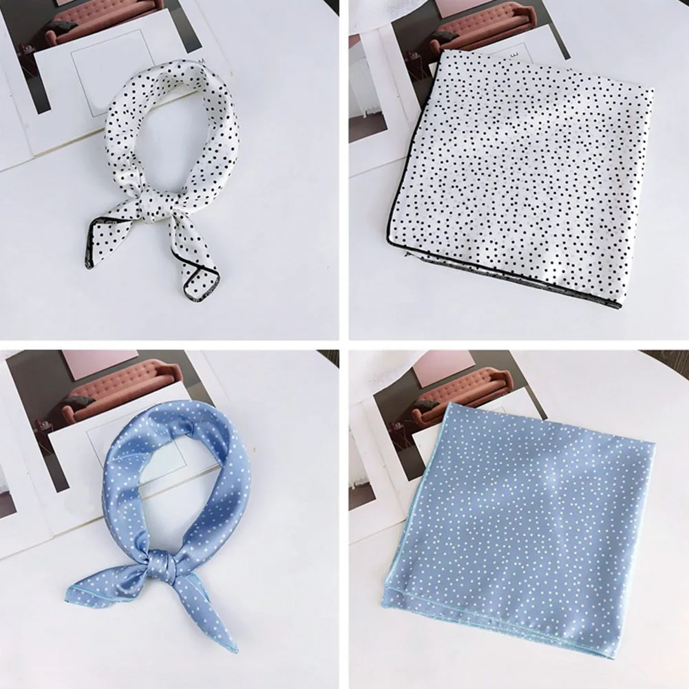 

Small Square Satin Scarf Head Neck Scarf Foulard Femme Bandana Elegant Women's Hair Tie Band Wrap Handkerchief Sjaal